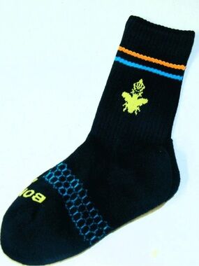 New Bombas Black Socks Cushioned Comfort Honeycomb Bee Sz XS